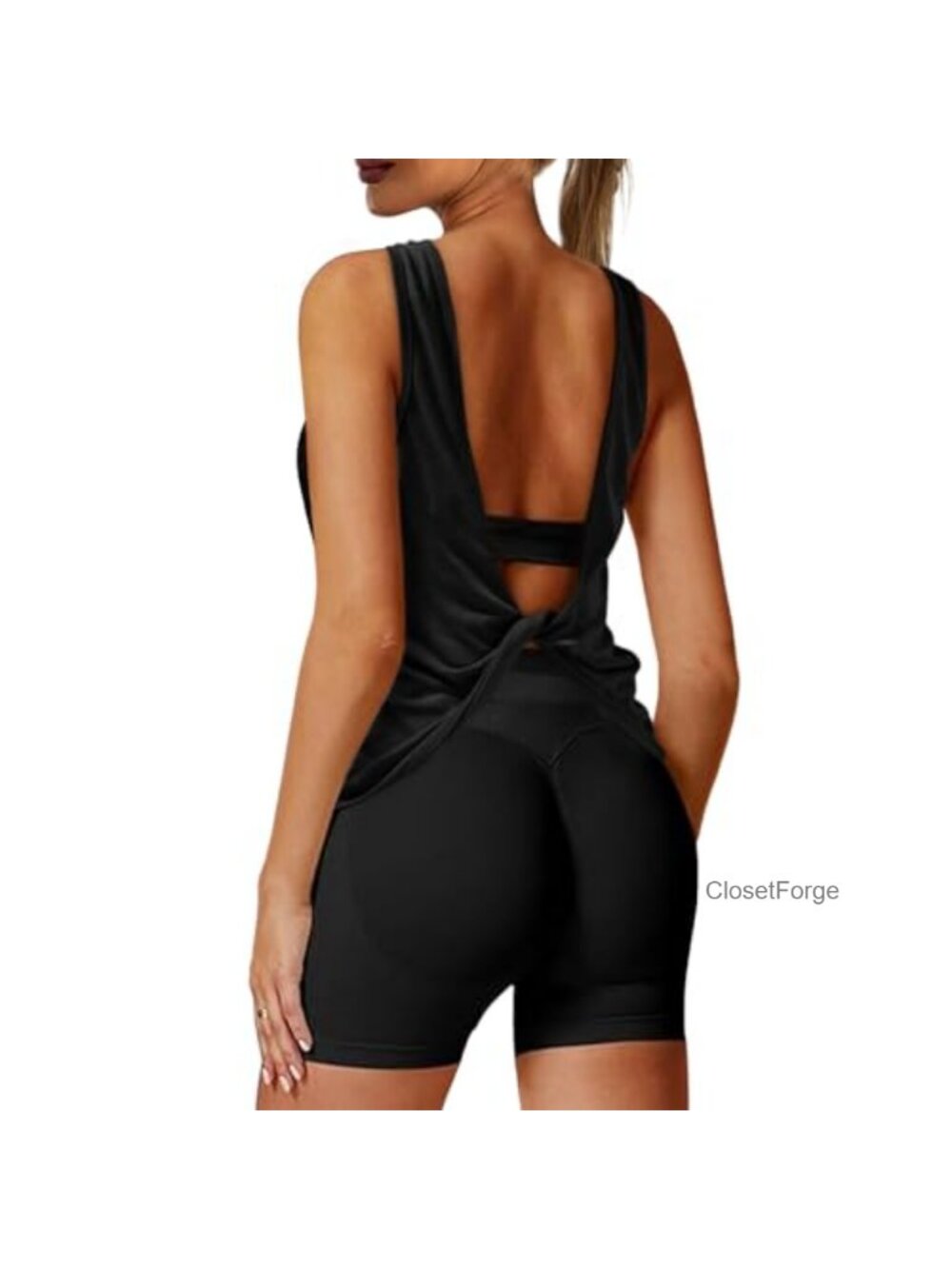 Open Back Twist Tank Top for Women Breathable Athletic Yoga Running Top